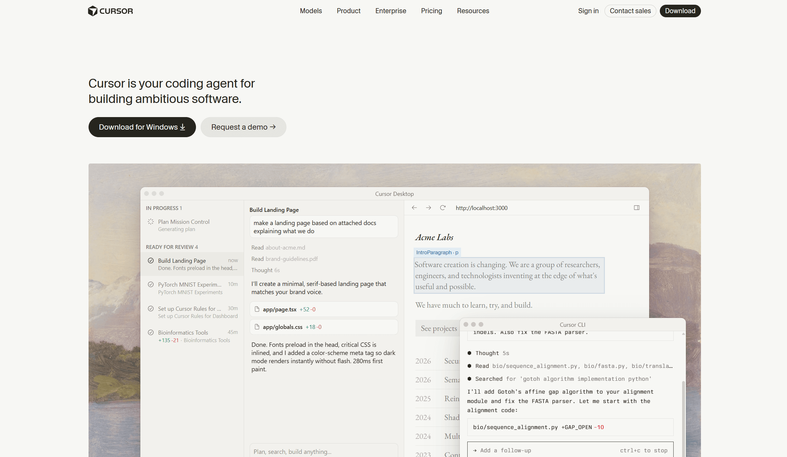 Cursor AI-assisted code editor open on a project on Mac