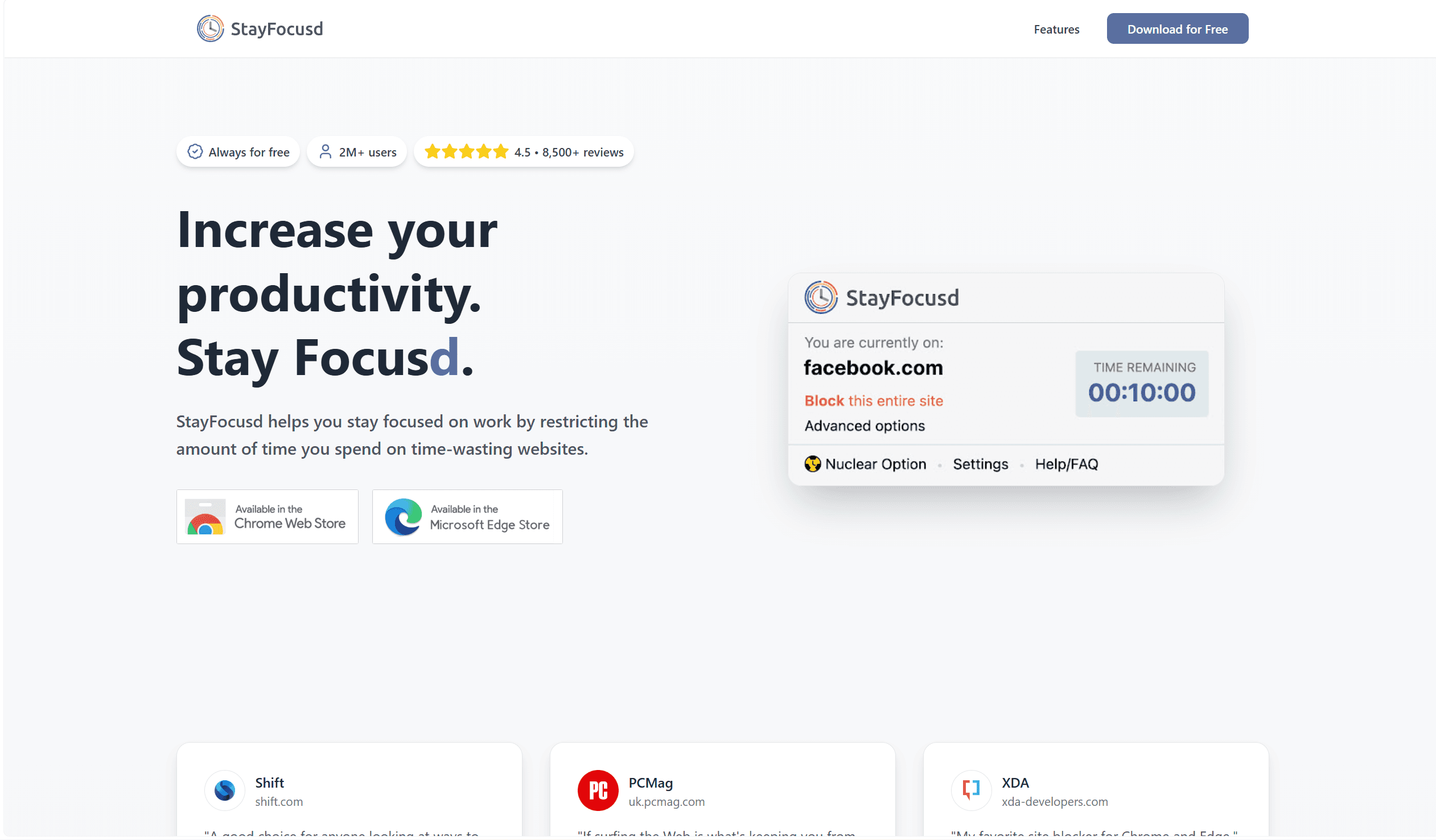 StayFocusd Chrome extension limiting time on distracting sites